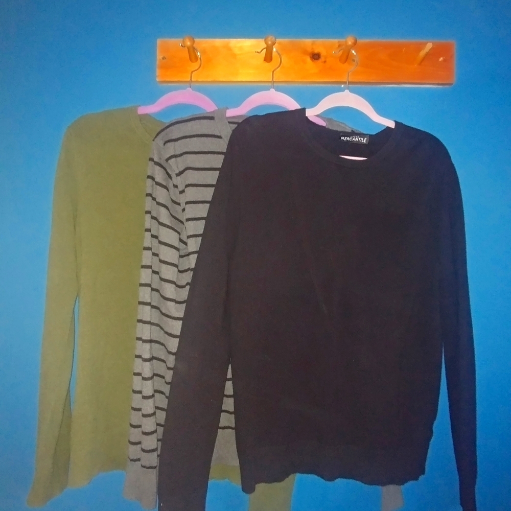 J Crew 3 large crewneck sweaters
